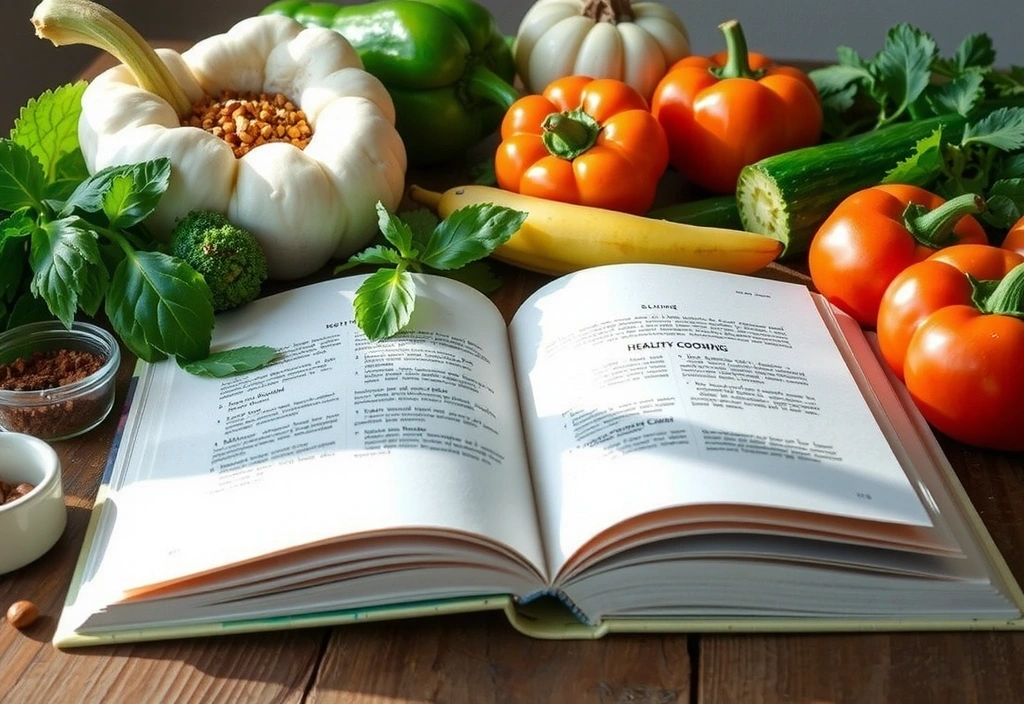 Kochbuch mit gesunden Rezepten und frischen Zutaten