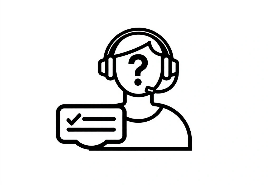 Stylized icon of a contact person or support, symbolizing help and communication regarding data privacy